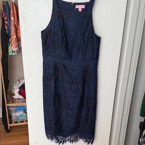 Lilly Pulitzer Navy Blue Lace Midi Dress
